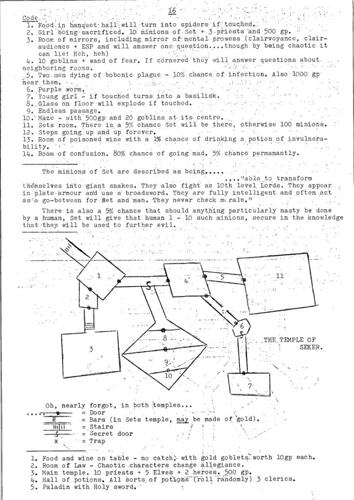 Paul Cookin luoma Sekerin temppeli ja huonekuvaukset Chimaera #23 (November 1976). Kuva: .